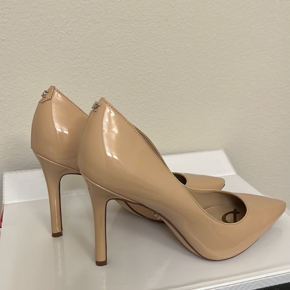 Sam Edelman hazel pointed toe heel, Beige Blush Patent, size 7